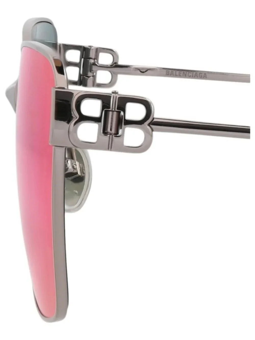 New Balenciaga Womens Square/Rectangle Ruthenium Ruthenium Violet Fashion Design